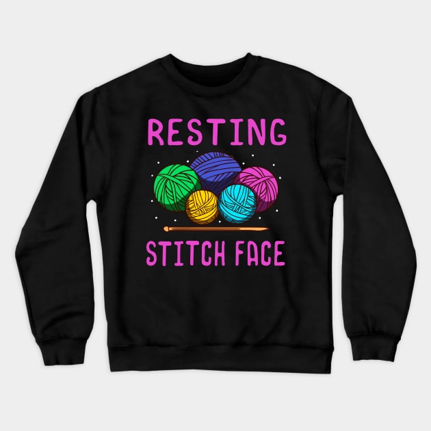 Resting Stitch Face Crochet Crocheting Crewneck Sweatshirt by E